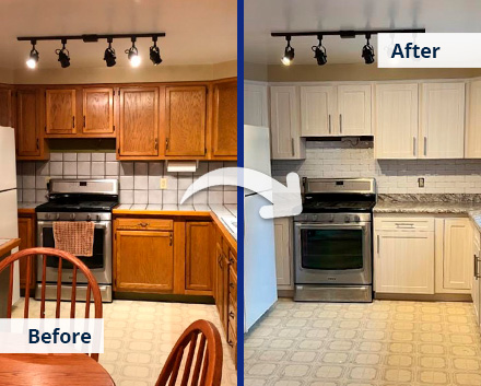 Before and After Kitchen Cabinet Refacing Job in New York