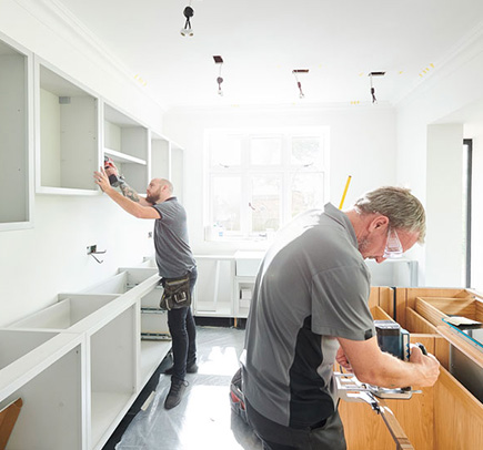 Cabinet Refacing Before and After With Wooden Cabinets Turning to White Modern Cabinets