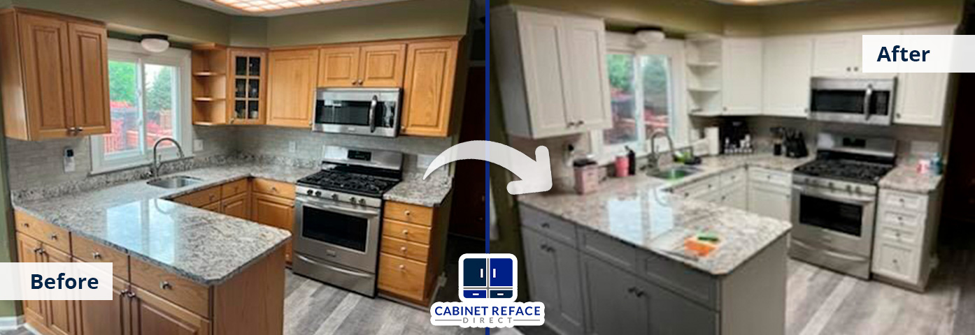 Old Wooden Kitchen Cabinets Transformed to White New Versions With Cabinet Refacing