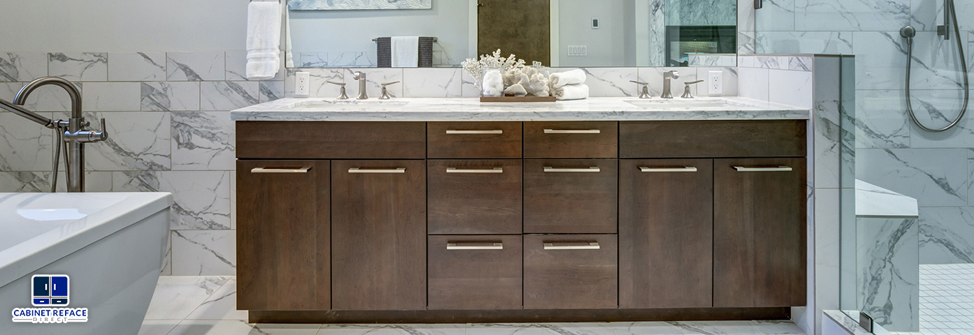 Brand New and Modern Wooden Bathroom Cabinets After Our Bathroom Cabinet Refacing Service